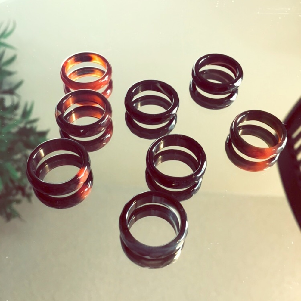 Unique Genuine Agate Rings, Brown Golden One of a Kind SZ 6-9 2/$18